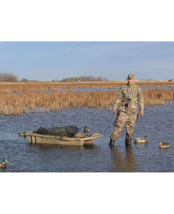 Beavertail Man Pulling Predator Pit Blind for Waterfowl, Field and Duck Hunting Marsh Brown