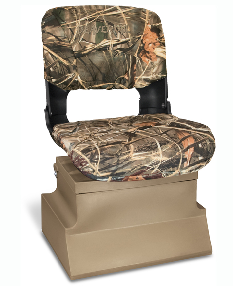 Beavertail Camouflage Stealth 1200 Cushioned Swivel Seat with Folding Back Rest