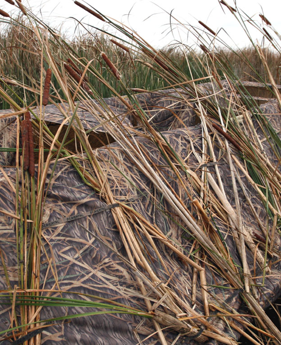 Grass mats added. Side view.  Duck hunting boat, Duck boat, Duck boat blind