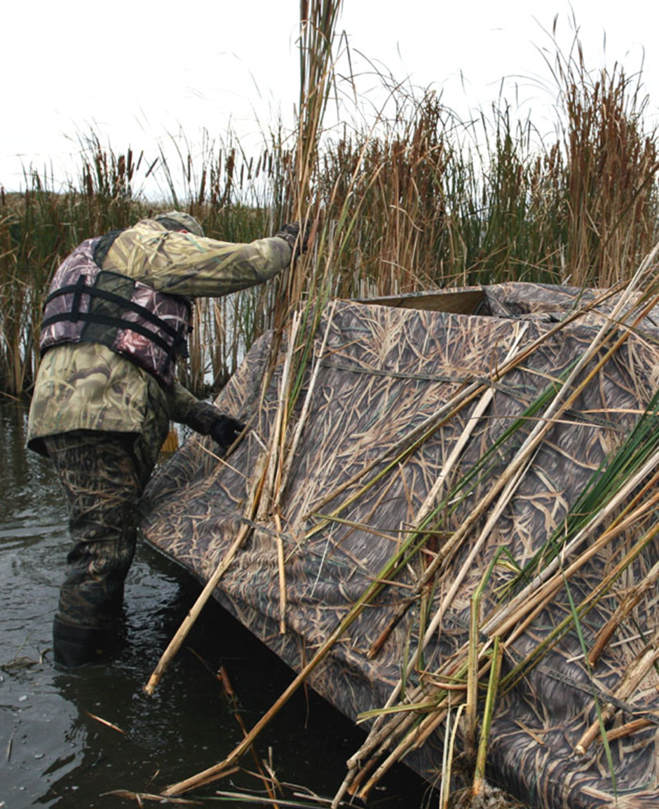 Fully Adjustable Grass Boat Blind - Wildfowl