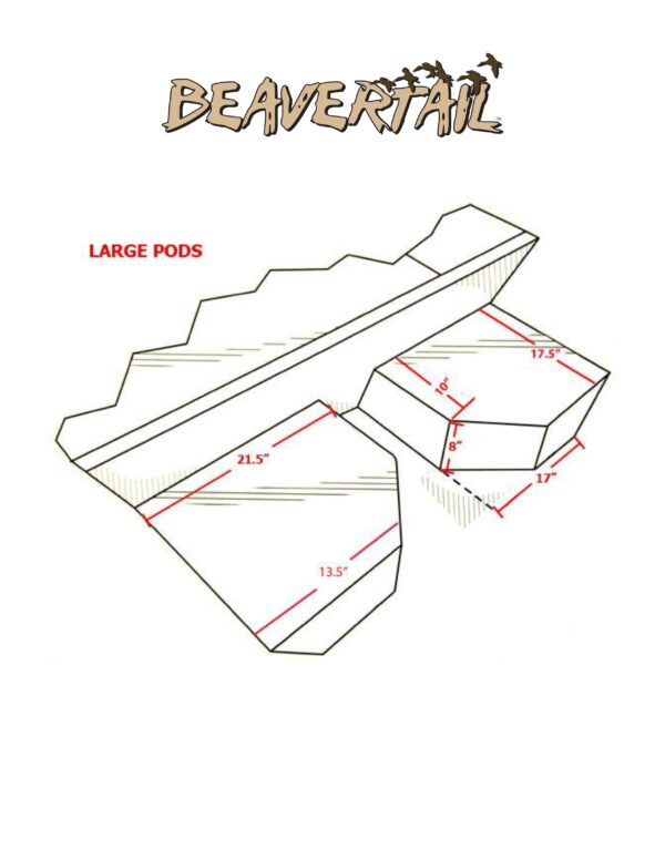 Beavertail Large Flotation Pod Dimension Diagram