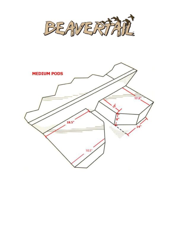 Beavertail Medium Flotation Pod Dimension Diagram