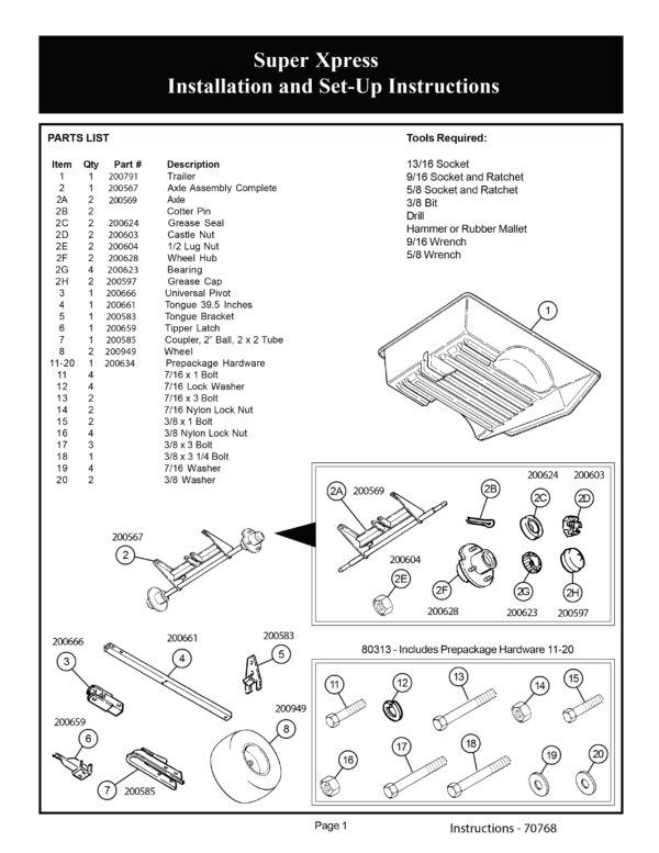 Beavertail Super Xpress Replacement Parts