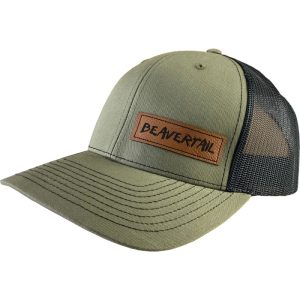 Beavertail Olive Richardson 112 Hat with Black Mesh and Adjustable Snapback Closure