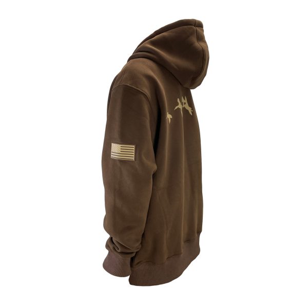 Beavertail Brown Hunting Hoodie Sweatshirt Side View