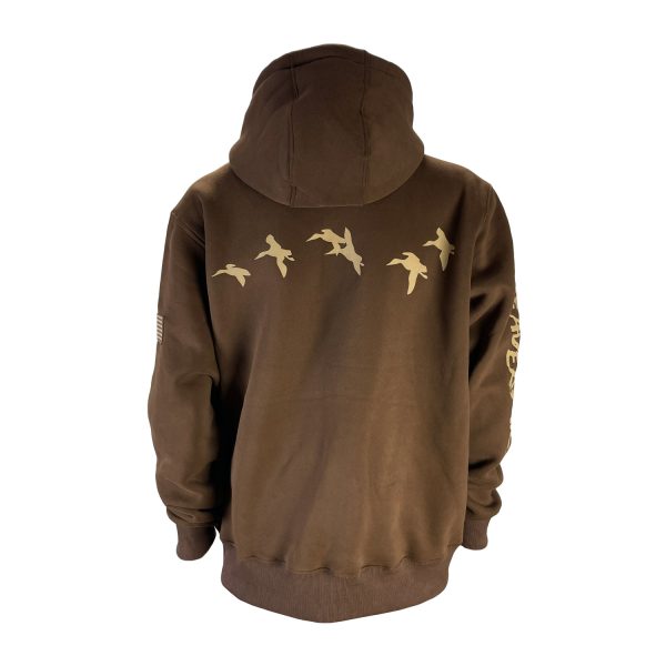 Beavertail Brown Hunting Hoodie Sweatshirt Back View