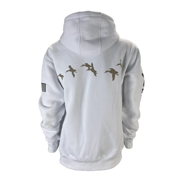 Beavertail White Hunting Hoodie Sweatshirt Back View